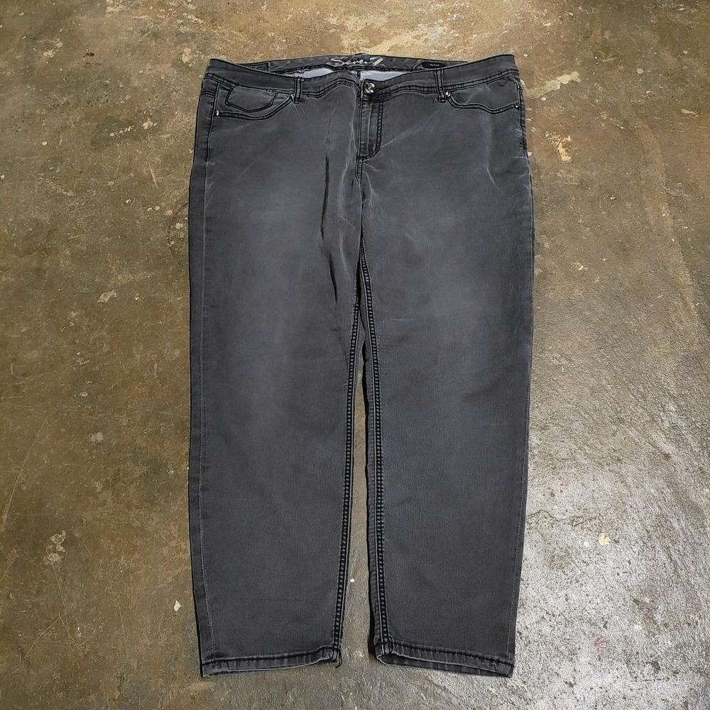 Seven7 Luxe Skinny Jeans Womens 24 High Rise Stretch Denim Pants Faded Black